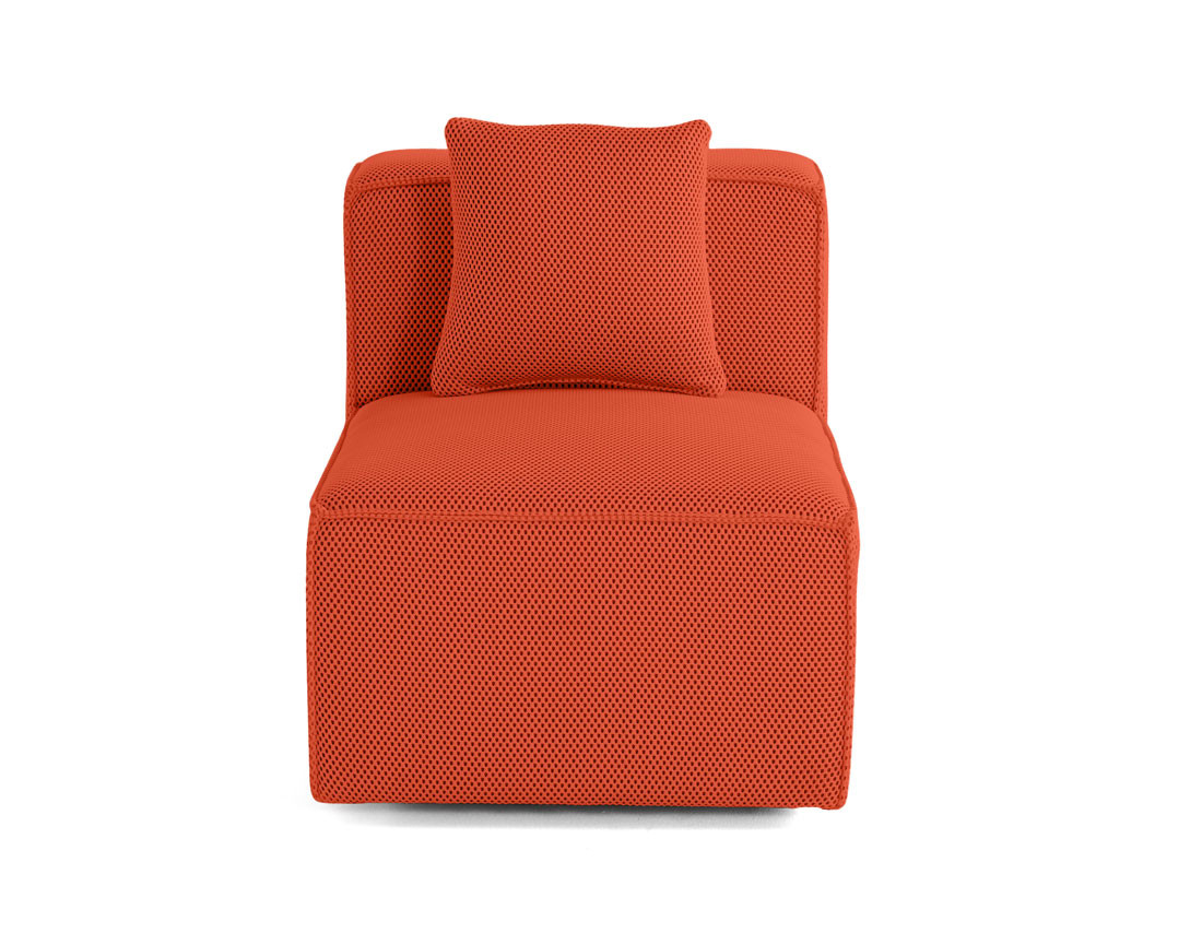 Module d'assise sans accoudoirs  en tissu mailles 3D Arty