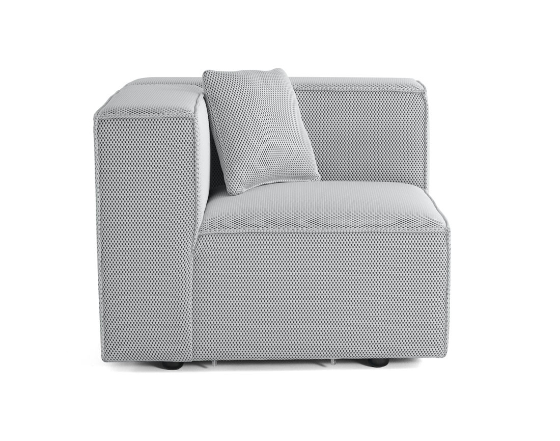 Module d'assise droit en tissu mailles 3D Arty