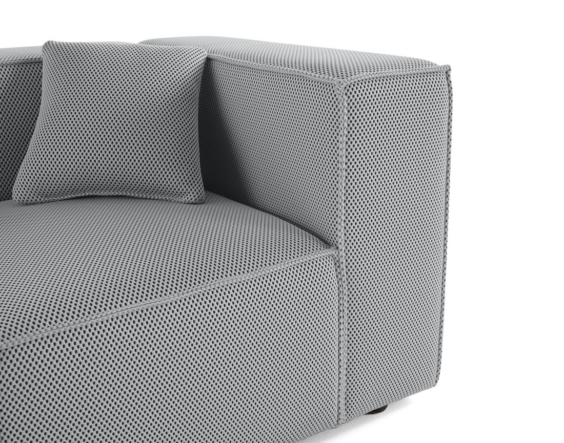 Module d'assise droit en tissu mailles 3D Arty