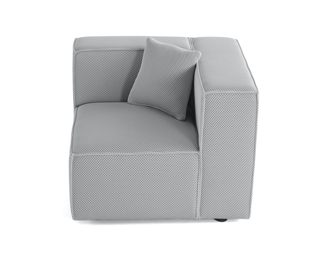Module d'assise droit en tissu mailles 3D Arty