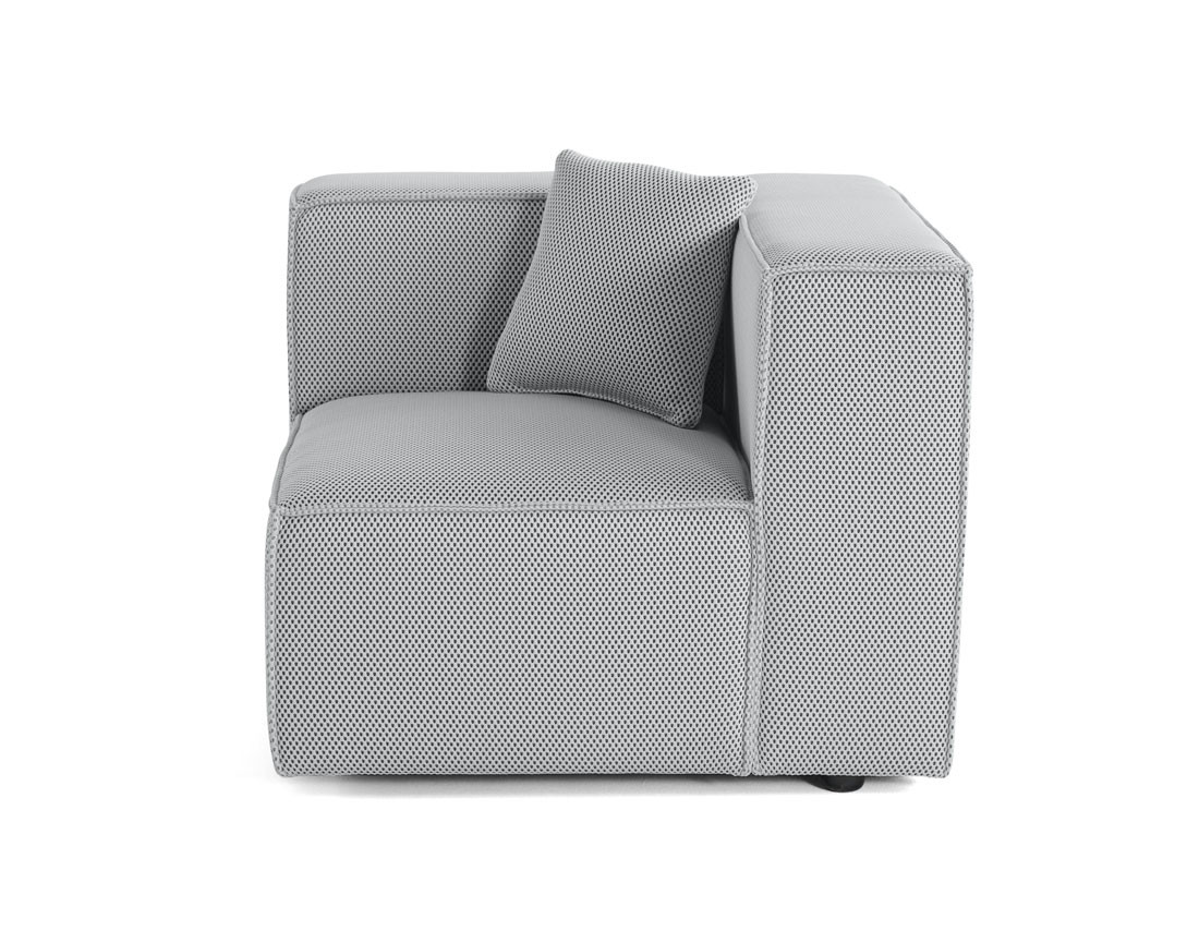 Module d'assise droit en tissu mailles 3D Arty