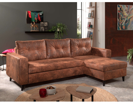 NORDIC - Canapé d'angle réversible - 4 places - Convertible - Industriel vintage