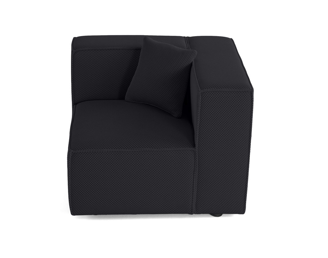 Module d'assise droit en tissu mailles 3D Arty