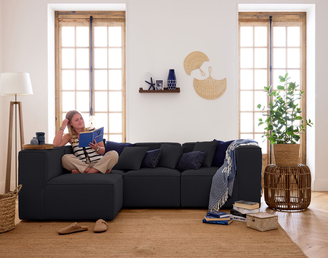 Module d'assise droit en tissu mailles 3D Arty