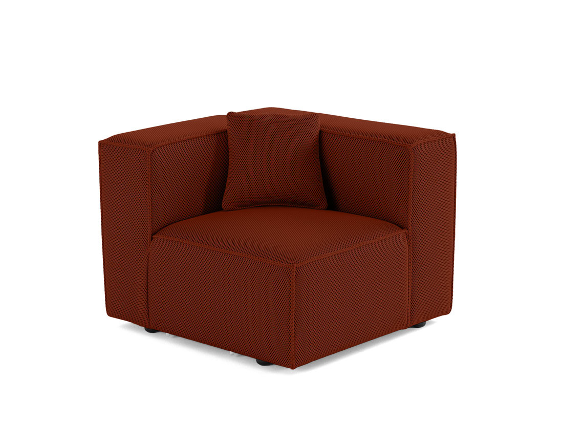 Module d'assise droit en tissu mailles 3D Arty