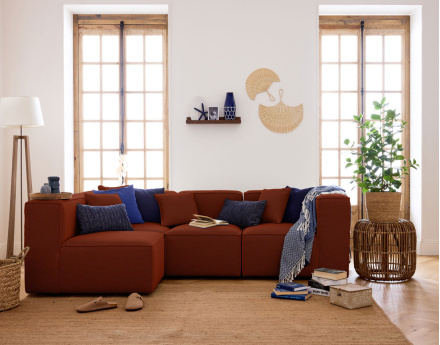 Module d'assise droit en tissu mailles 3D Arty