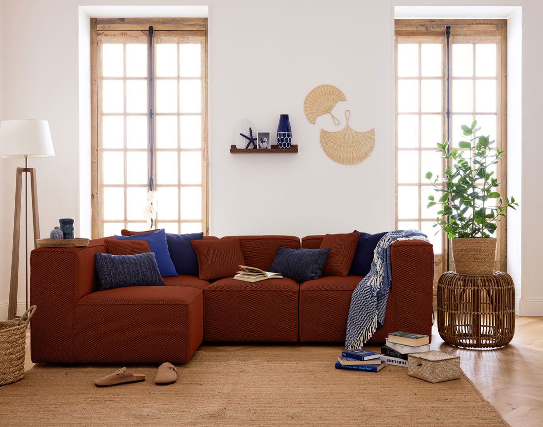 Module d'assise droit en tissu mailles 3D Arty