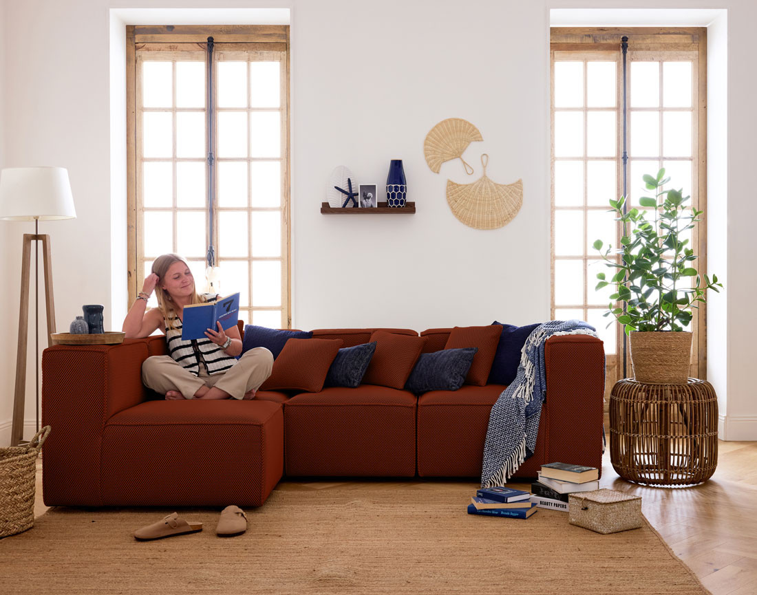 Module d'assise droit en tissu mailles 3D Arty