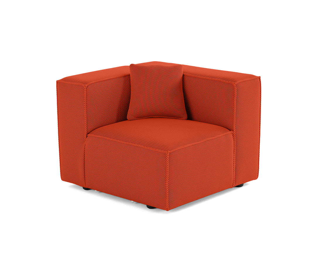 Module d'assise droit en tissu mailles 3D Arty