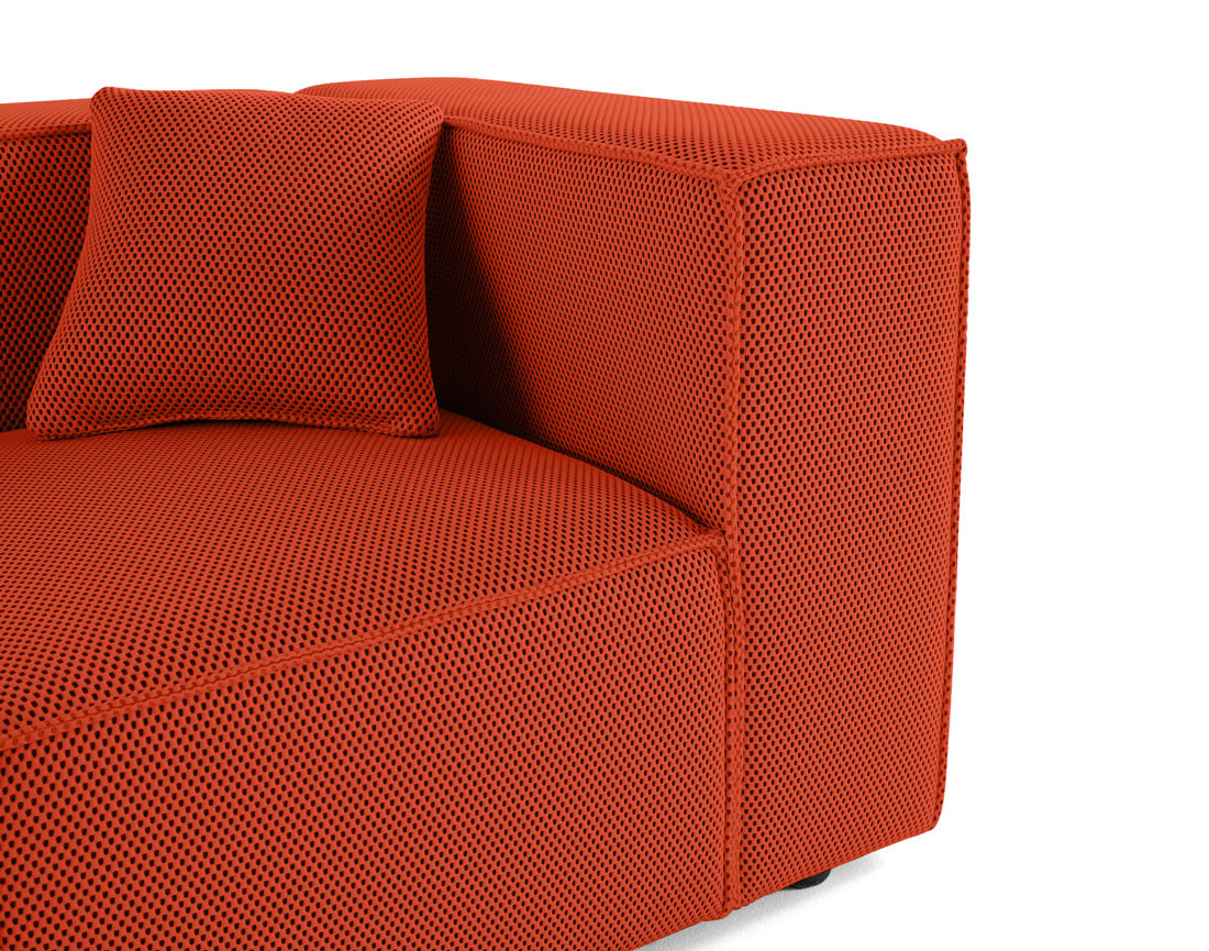 Module d'assise droit en tissu mailles 3D Arty