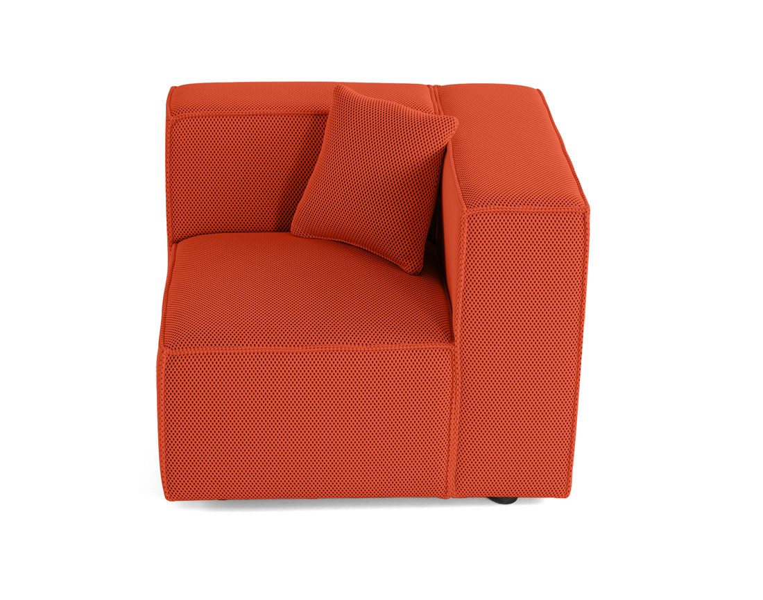 Module d'assise droit en tissu mailles 3D Arty