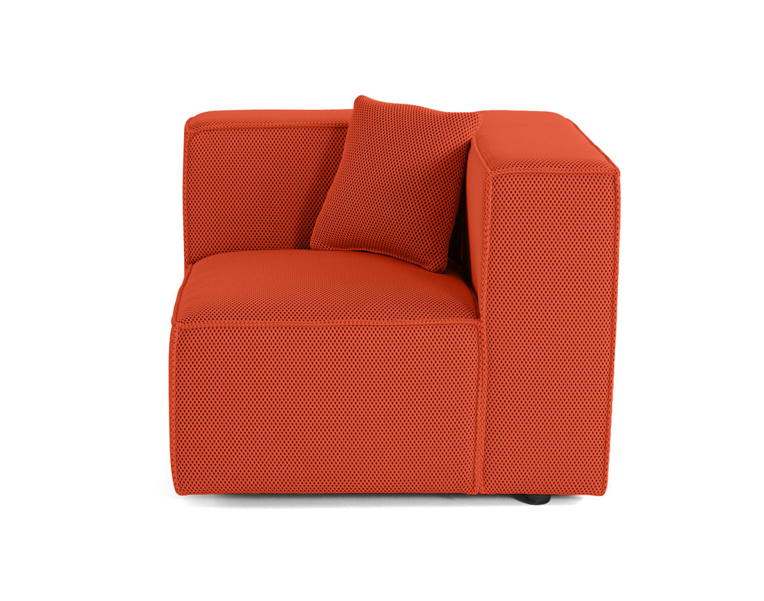 Module d'assise droit en tissu mailles 3D Arty