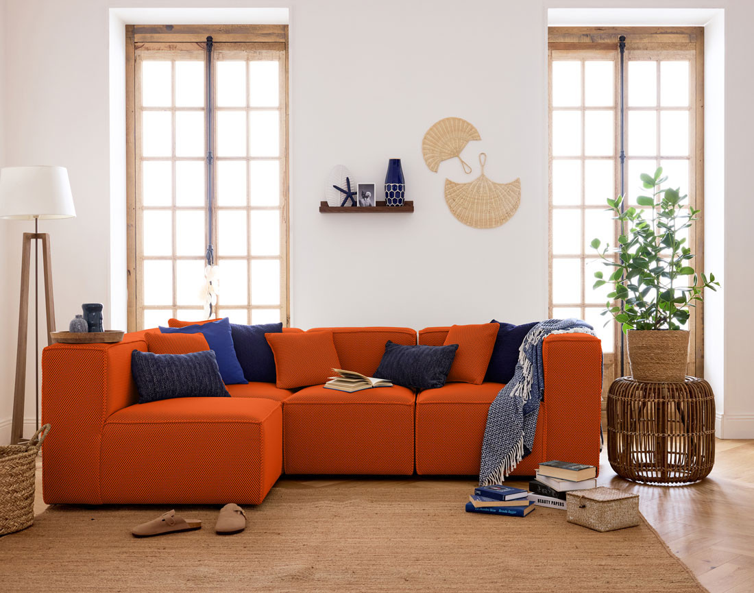 Module d'assise droit en tissu mailles 3D Arty