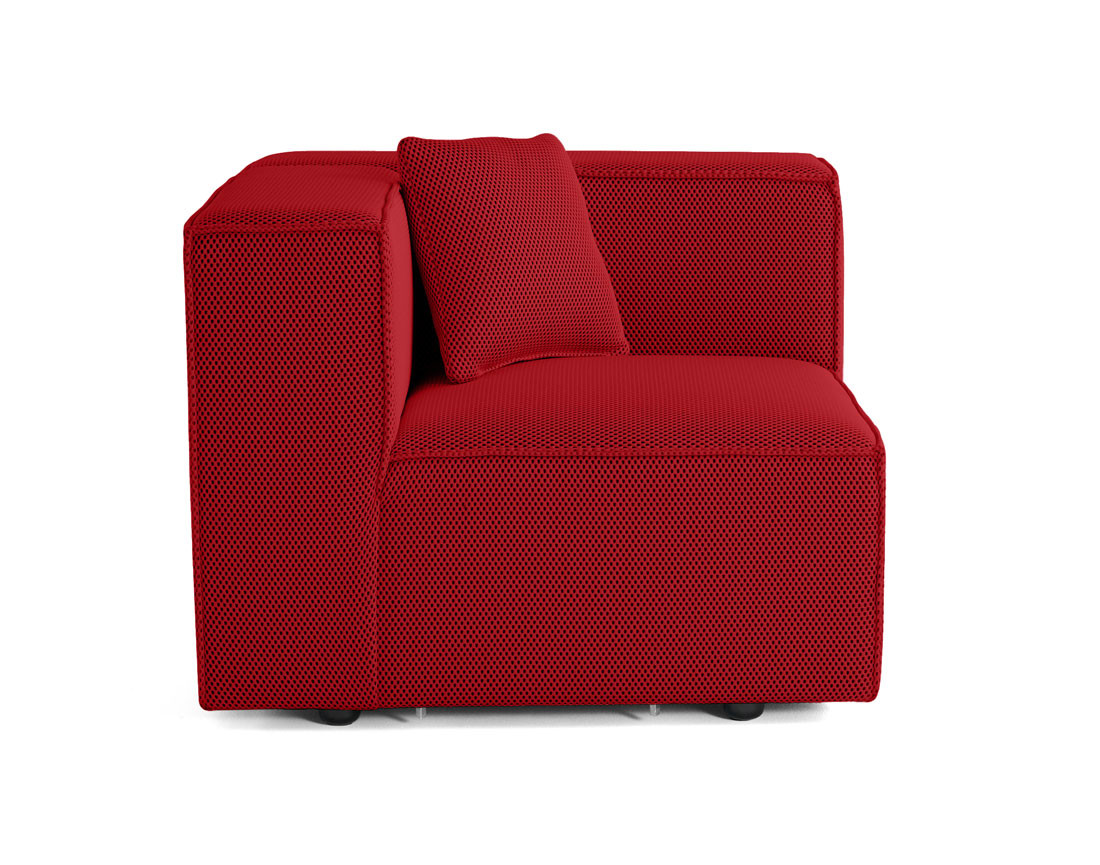 Module d'assise droit en tissu mailles 3D Arty