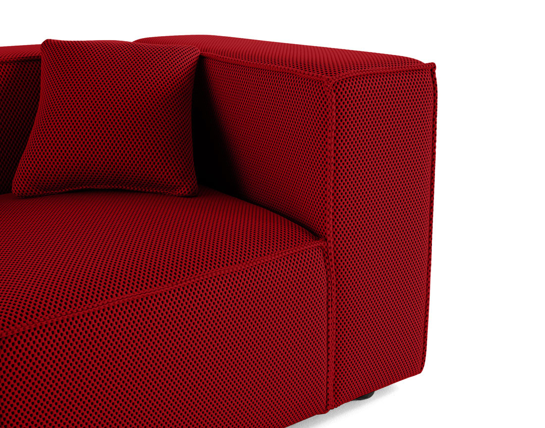 Module d'assise droit en tissu mailles 3D Arty