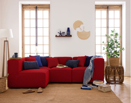 Module d'assise droit en tissu mailles 3D Arty