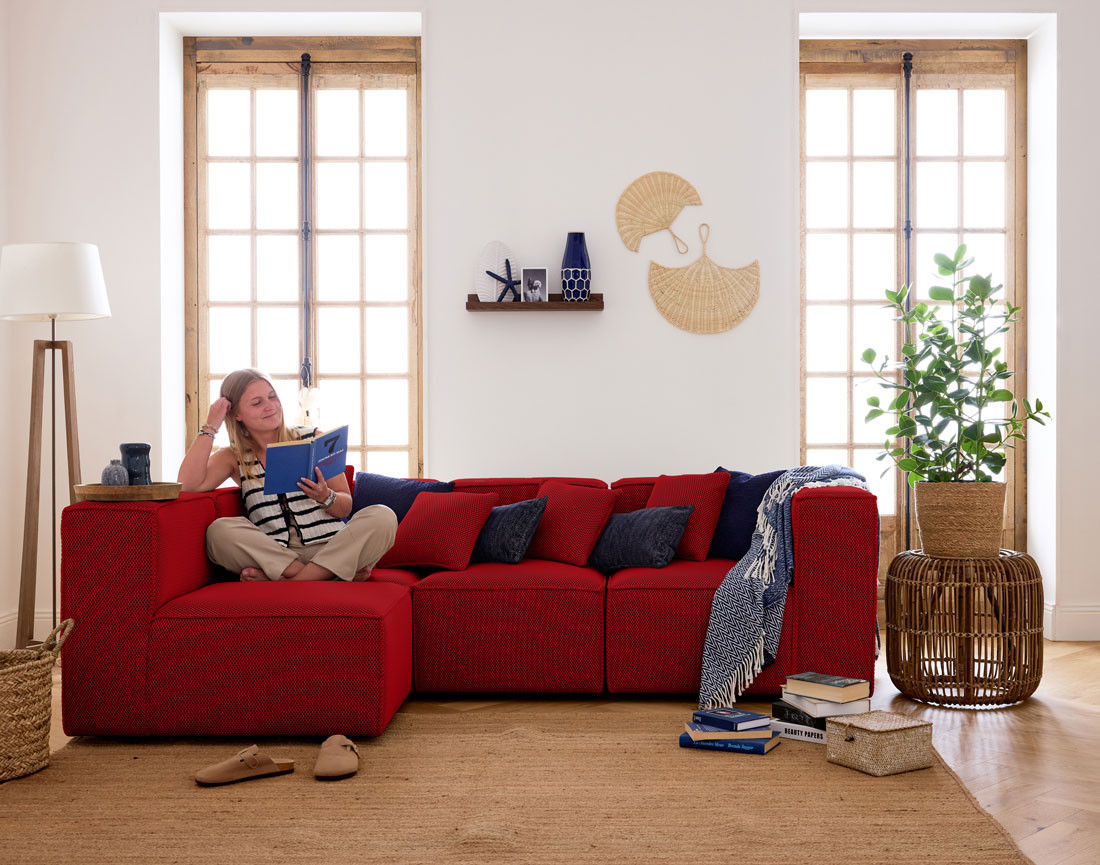 Module d'assise droit en tissu mailles 3D Arty