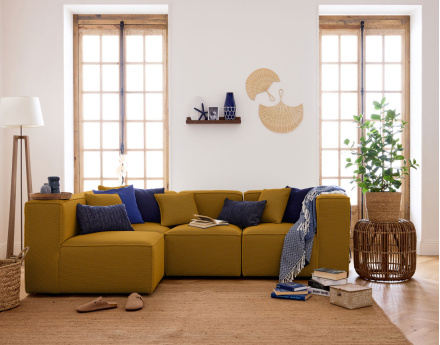 Module d'assise droit en tissu mailles 3D Arty