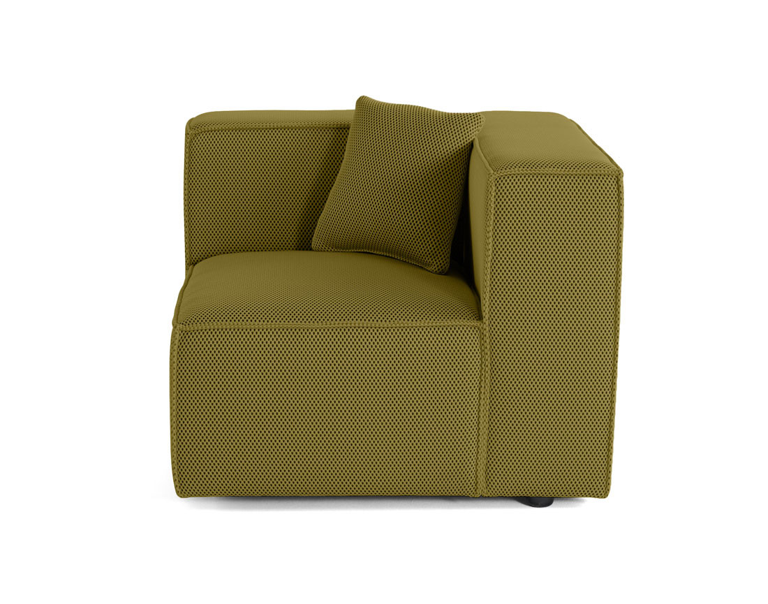 Module d'assise droit en tissu mailles 3D Arty