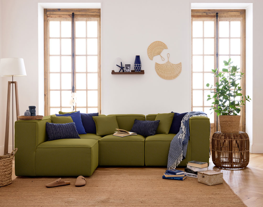 Module d'assise droit en tissu mailles 3D Arty