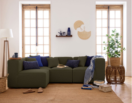 Module d'assise droit en tissu mailles 3D Arty