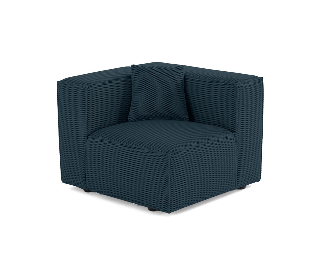 Module d'assise droit en tissu mailles 3D Arty