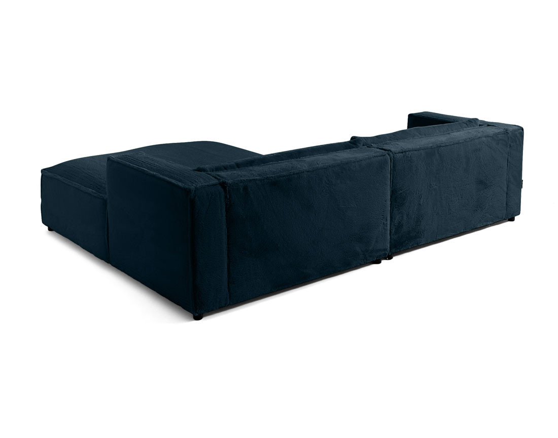 Canapé d'angle droit 4 places en fausse fourrure Ela