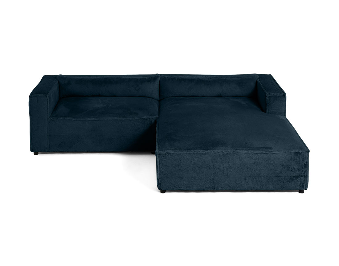 Canapé d'angle droit 4 places en fausse fourrure Ela