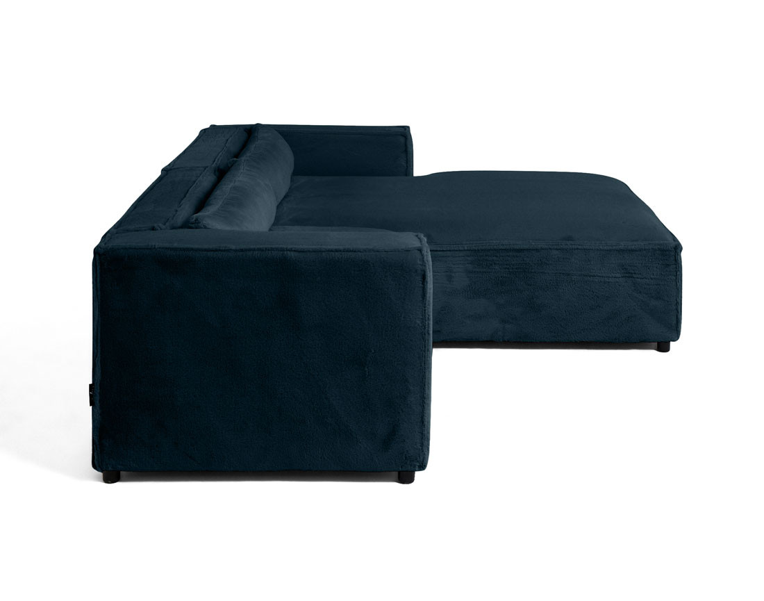 Canapé d'angle droit 4 places en fausse fourrure Ela