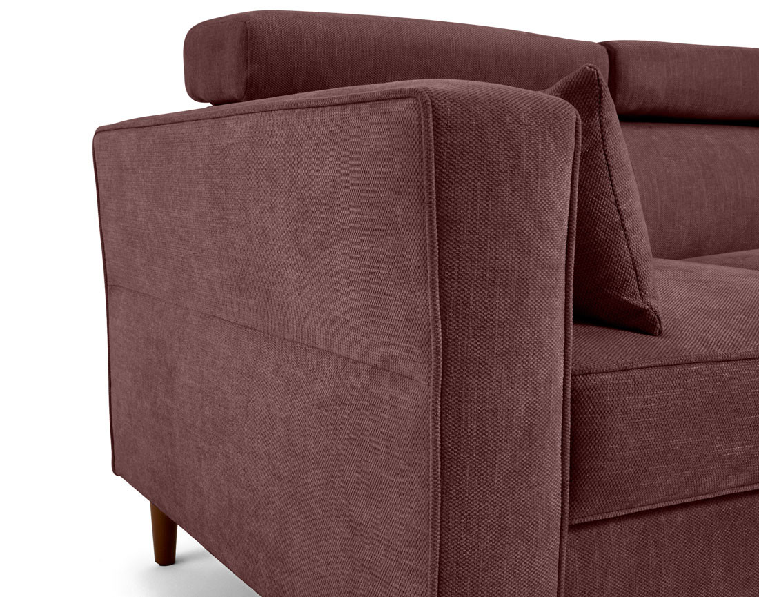 Canapé d'angle convertible avec têtières coffre 4 places Alicante