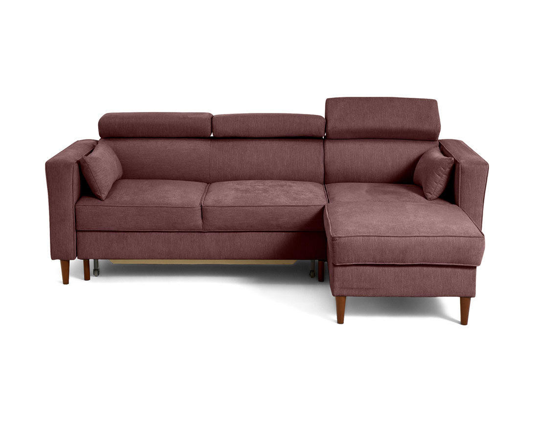 Canapé d'angle convertible avec têtières coffre 4 places Alicante