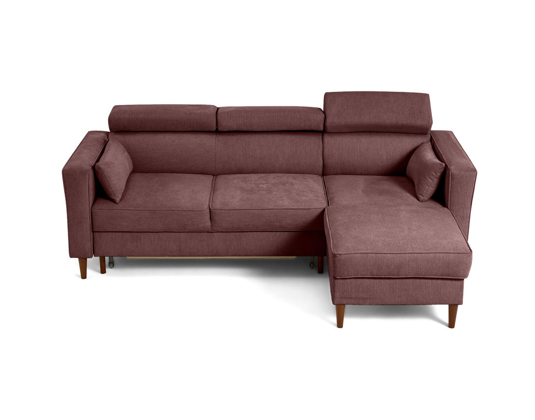 Canapé d'angle convertible avec têtières coffre 4 places Alicante