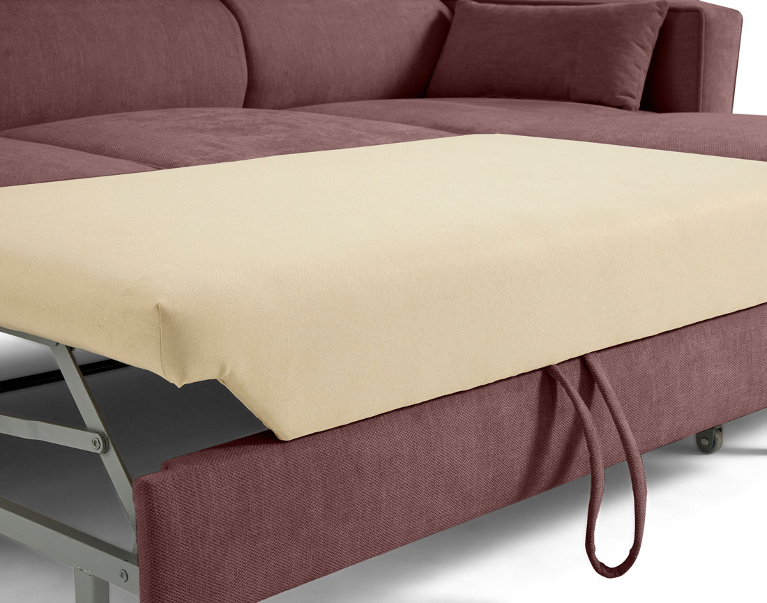 Canapé d'angle convertible avec têtières coffre 4 places Alicante