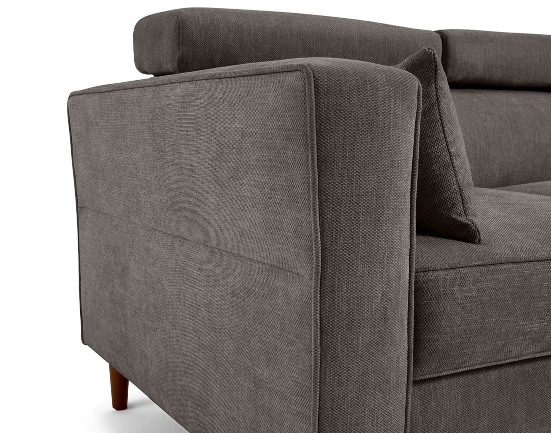 Canapé d'angle convertible avec têtières coffre 4 places Alicante