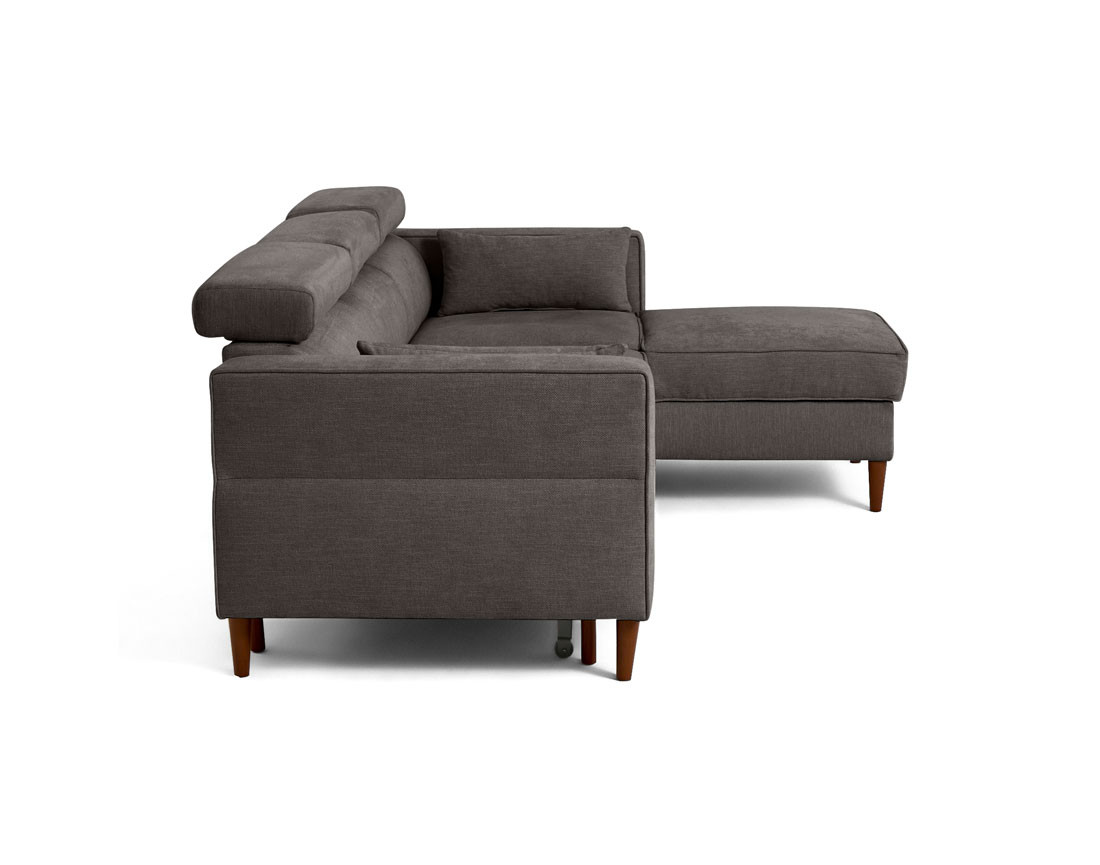 Canapé d'angle convertible avec têtières coffre 4 places Alicante