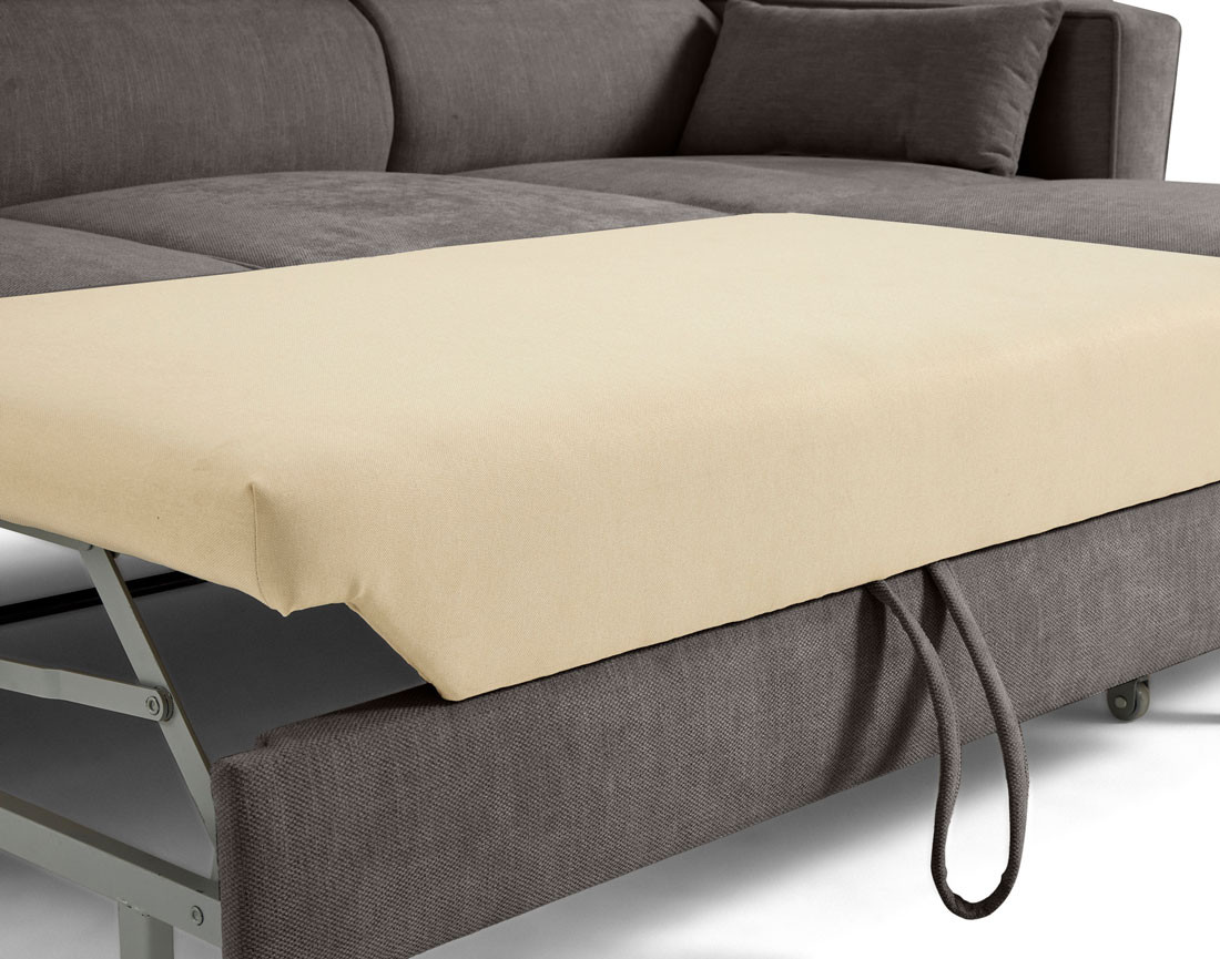 Canapé d'angle convertible avec têtières coffre 4 places Alicante