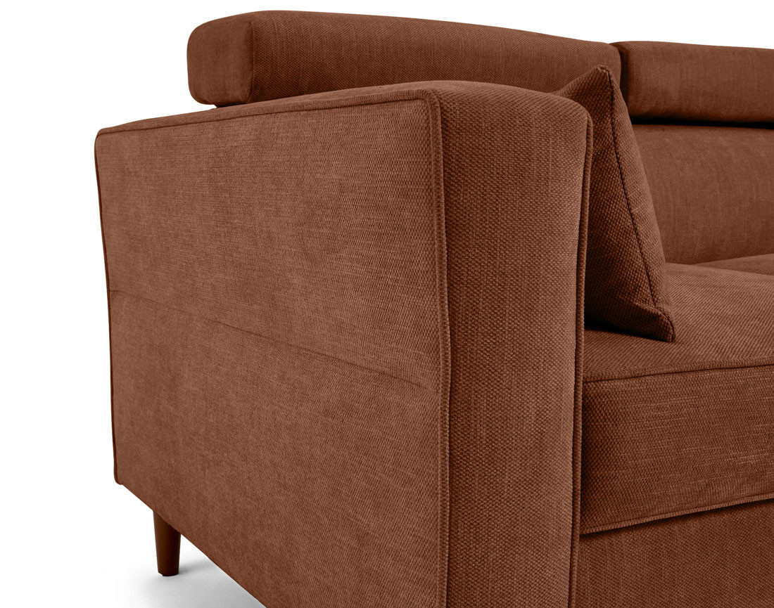 Canapé d'angle convertible avec têtières coffre 4 places Alicante