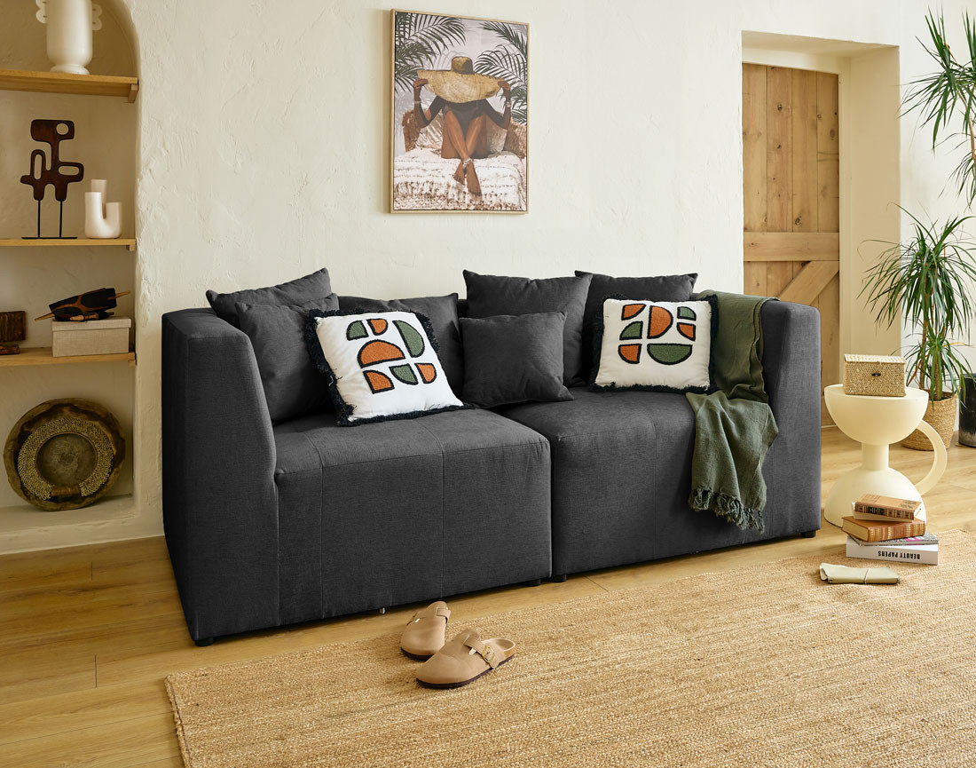 Canapé modulable 2 places en tissu Amalfi