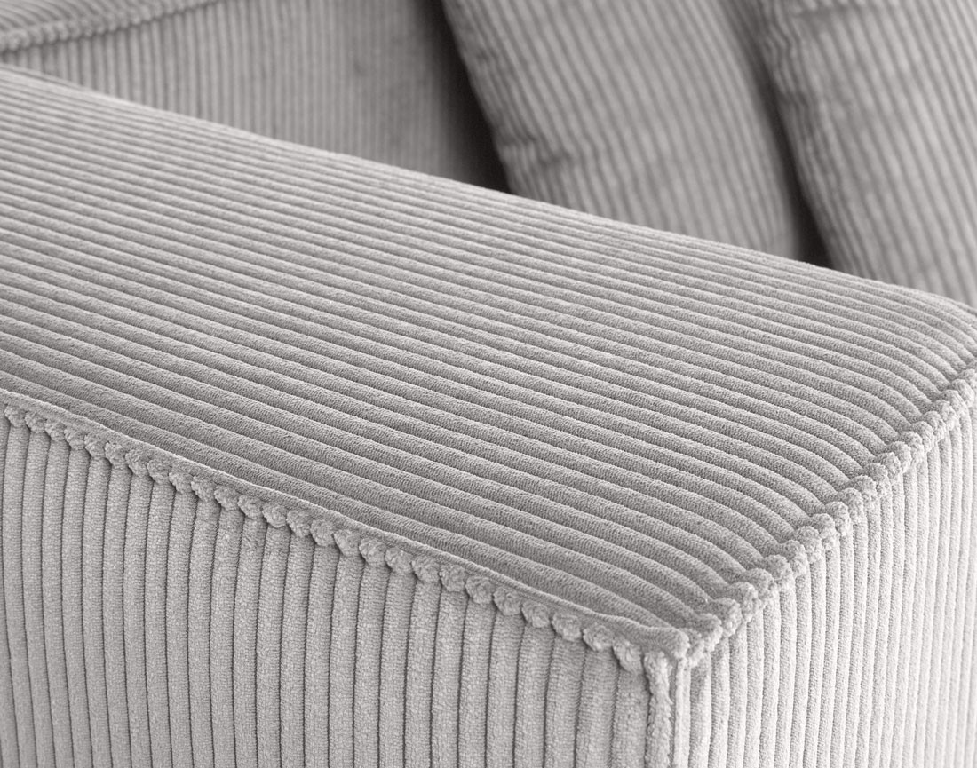 Canapé modulable droit 3 places en velours côtelé Colombine