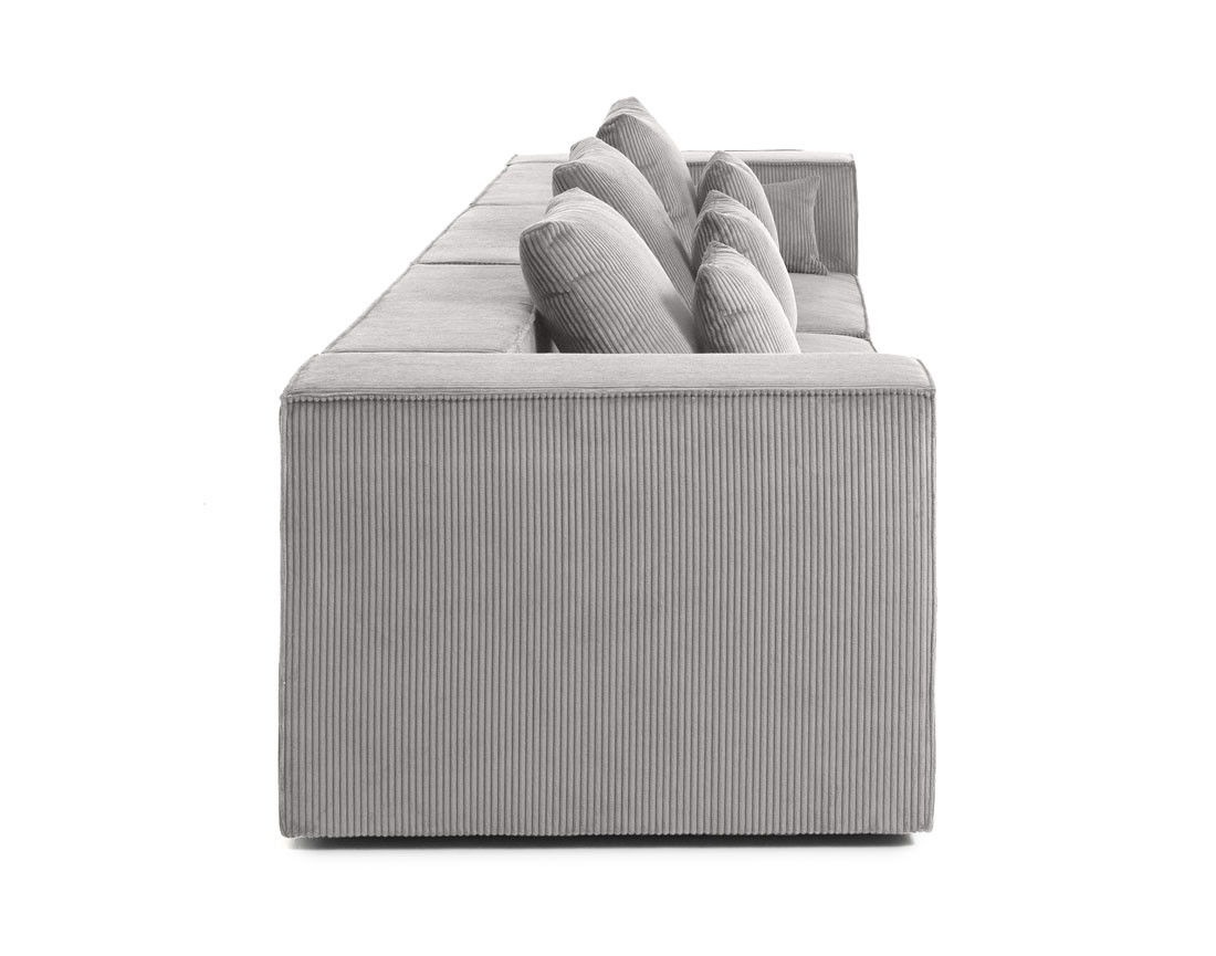 Canapé modulable droit 3 places en velours côtelé Colombine