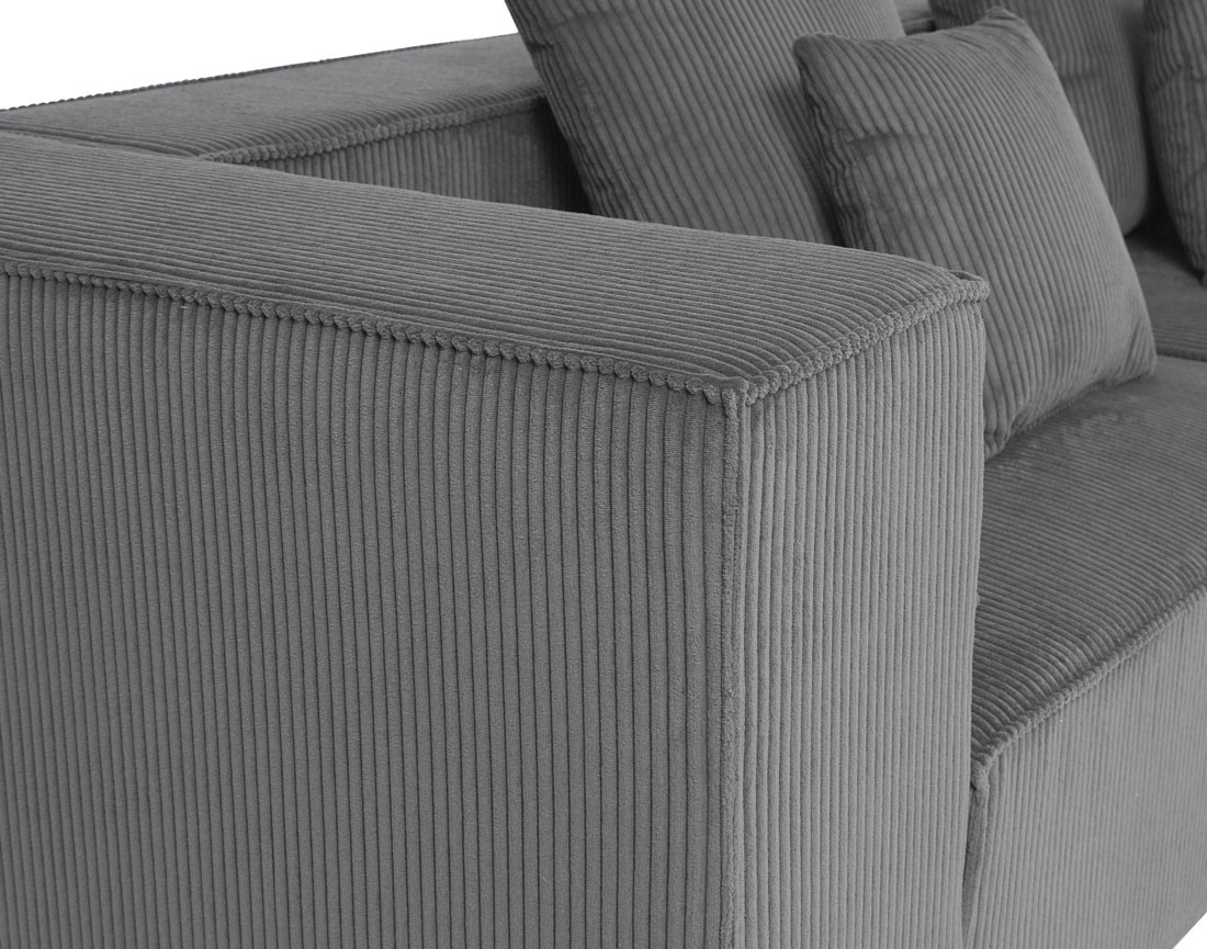 Canapé modulable droit 3 places en velours côtelé Colombine