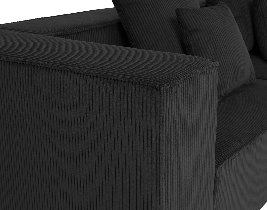 Canapé modulable droit 3 places en velours côtelé Colombine