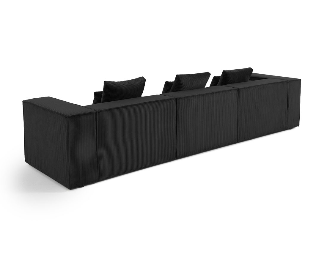 Canapé modulable droit 3 places en velours côtelé Colombine