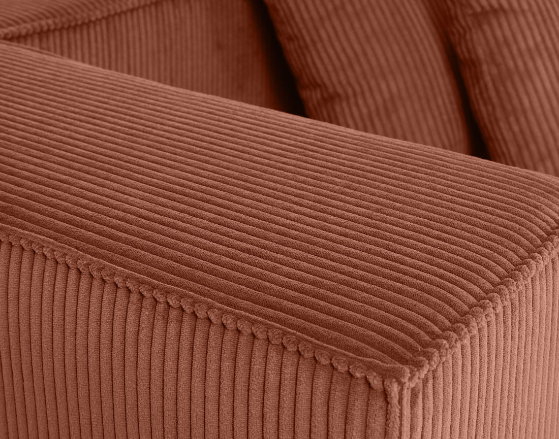 Canapé modulable droit 2 places en velours côtelé Colombine