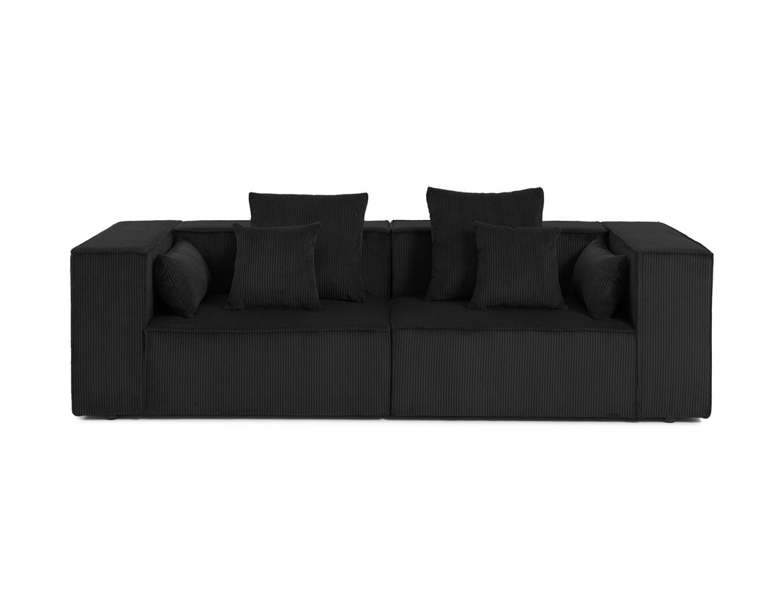 Canapé modulable droit 2 places en velours côtelé Colombine