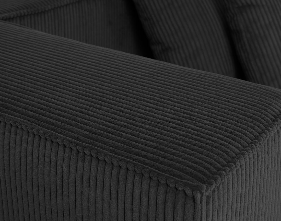 Canapé modulable droit 2 places en velours côtelé Colombine