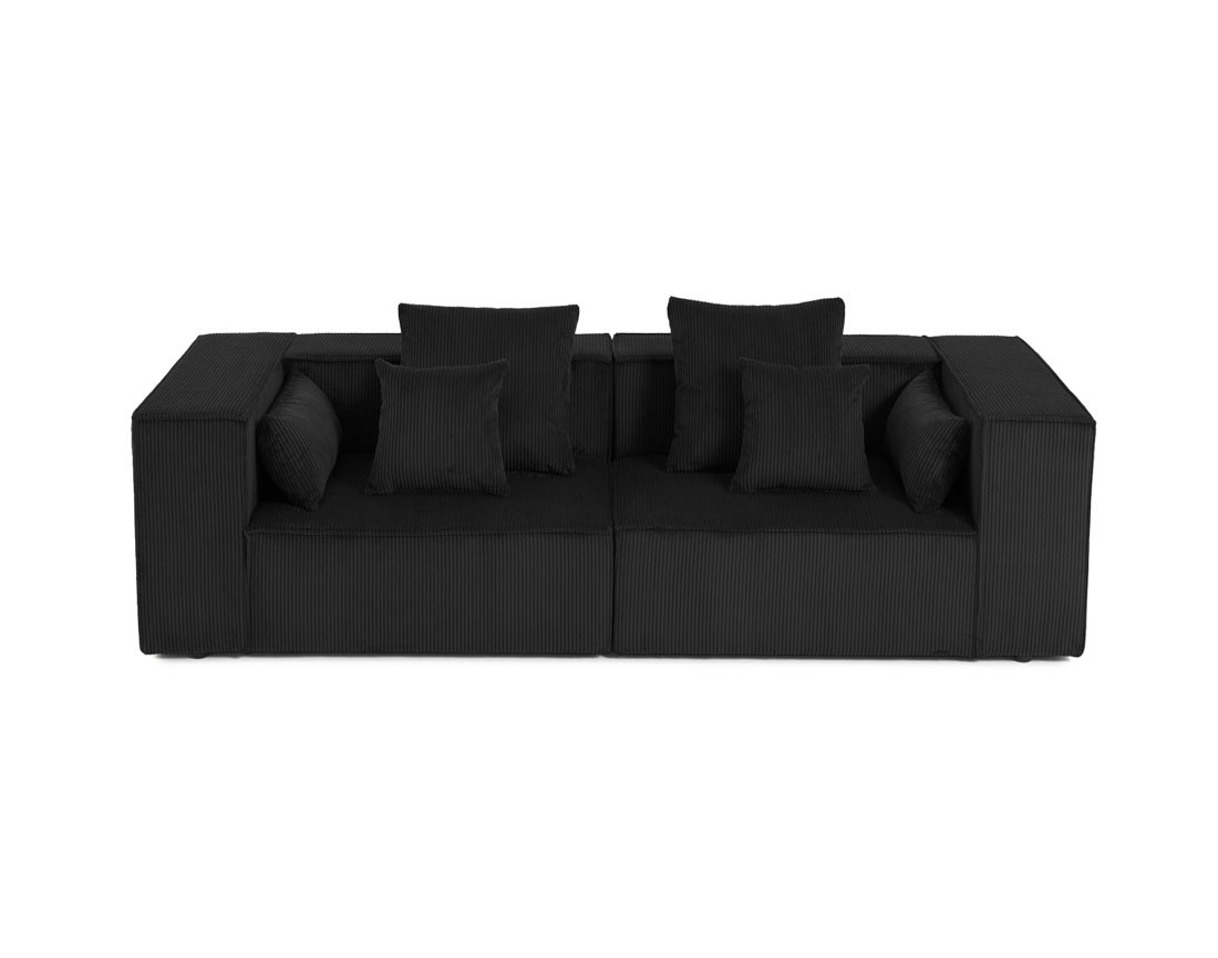 Canapé modulable droit 2 places en velours côtelé Colombine