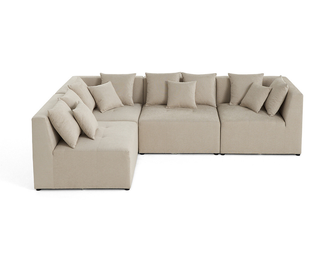 Canapé modulable d'angle réversible 4 places en tissu Amalfi