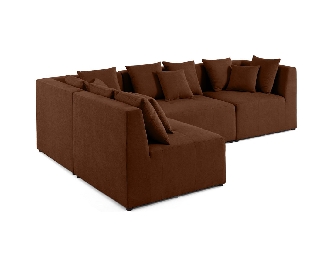 Canapé modulable d'angle réversible 4 places en tissu Amalfi