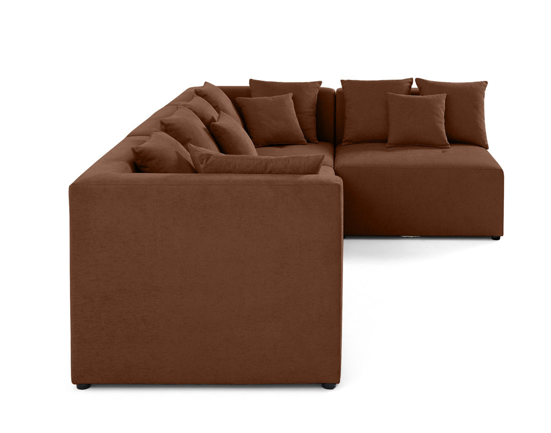 Canapé modulable d'angle réversible 4 places en tissu Amalfi